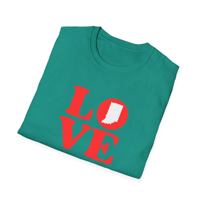 Indiana Love Unisex Softstyle T-Shirt - Perfect for Proud Hoosiers