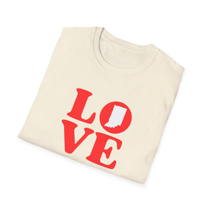 Indiana Love Unisex Softstyle T-Shirt - Perfect for Proud Hoosiers