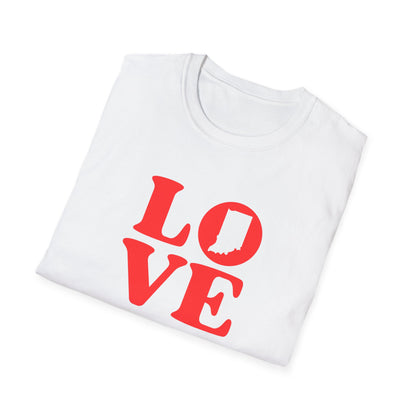 Indiana Love Unisex Softstyle T-Shirt - Perfect for Proud Hoosiers