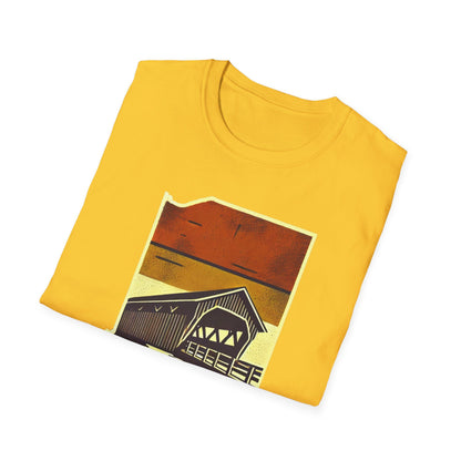 Indiana Covered Bridge Unisex Softstyle T-Shirt - Vintage State Graphic Tee